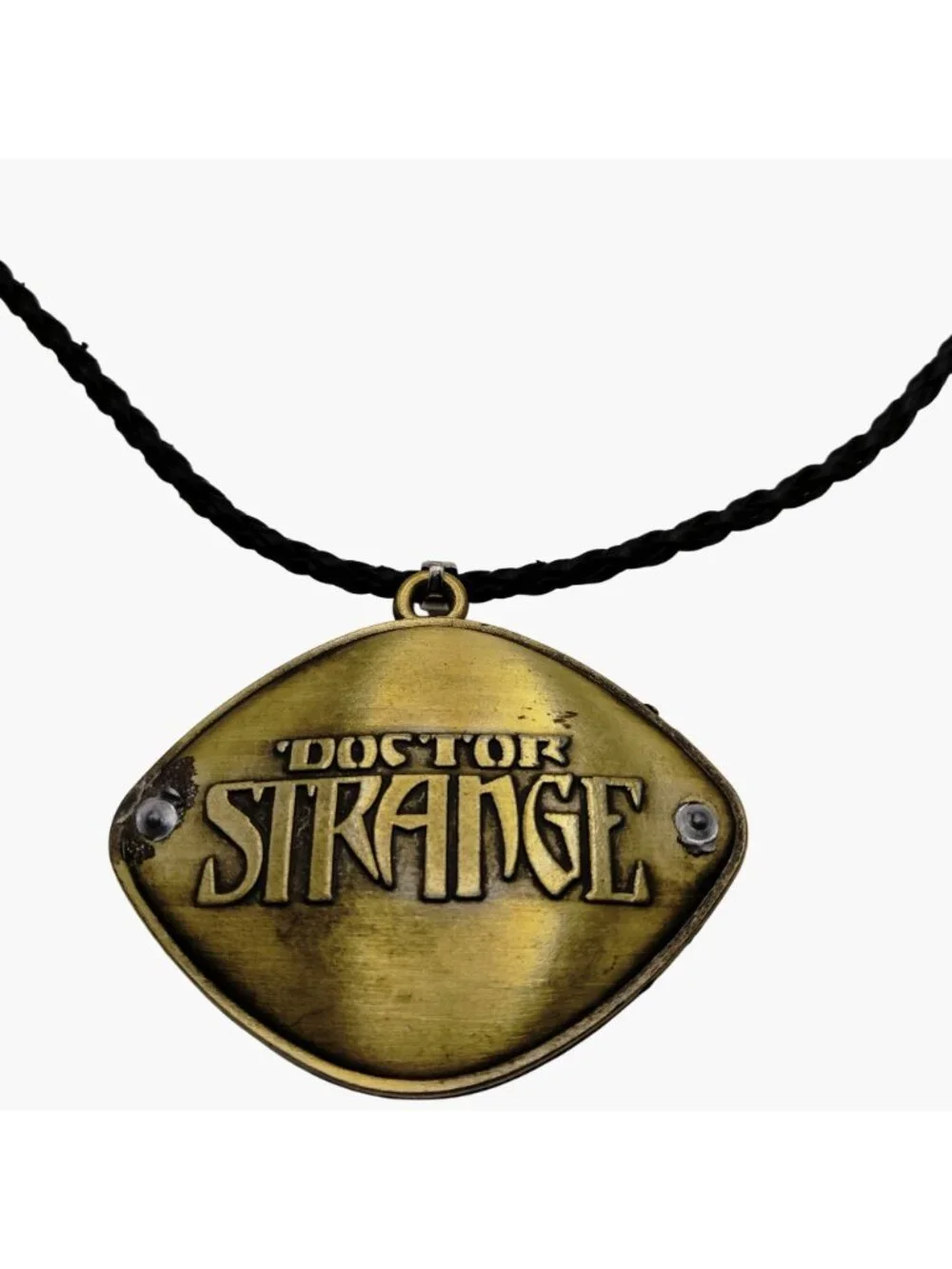 Doctor Strange Eye Of Agamotto Necklace Pendant Braided Black Cord Green Stone